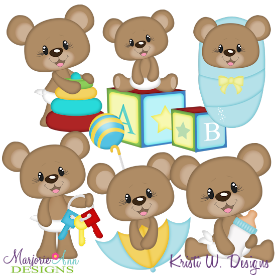 Baby Bear SVG Cutting Files Includes Clipart - Click Image to Close